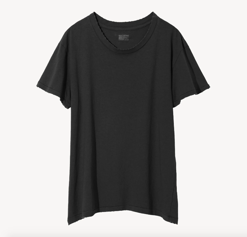 NILI LOTAN T-Shirt Brady Tee, Washed Black Soho-Boutique