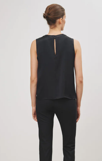 NILI LOTAN Tank Davy Silk Top, Black Soho-Boutique