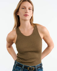 NILI LOTAN Tank Lottie Silk Knit Tank, Military Green Soho-Boutique