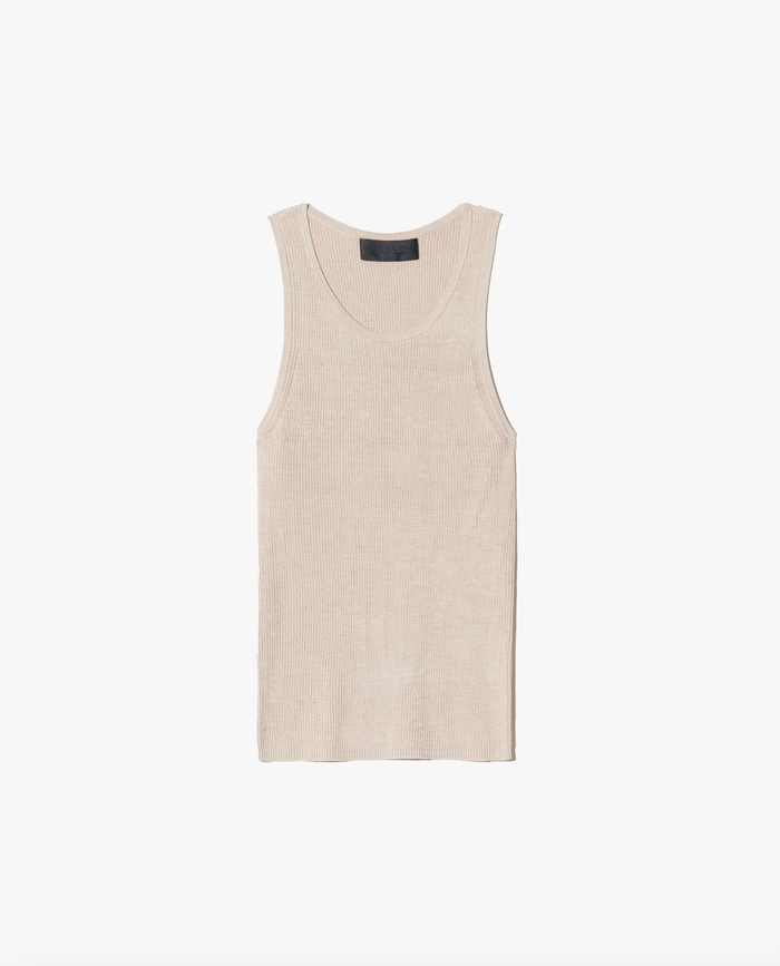 NILI LOTAN Tank Lottie Silk Tank, Stone Soho-Boutique