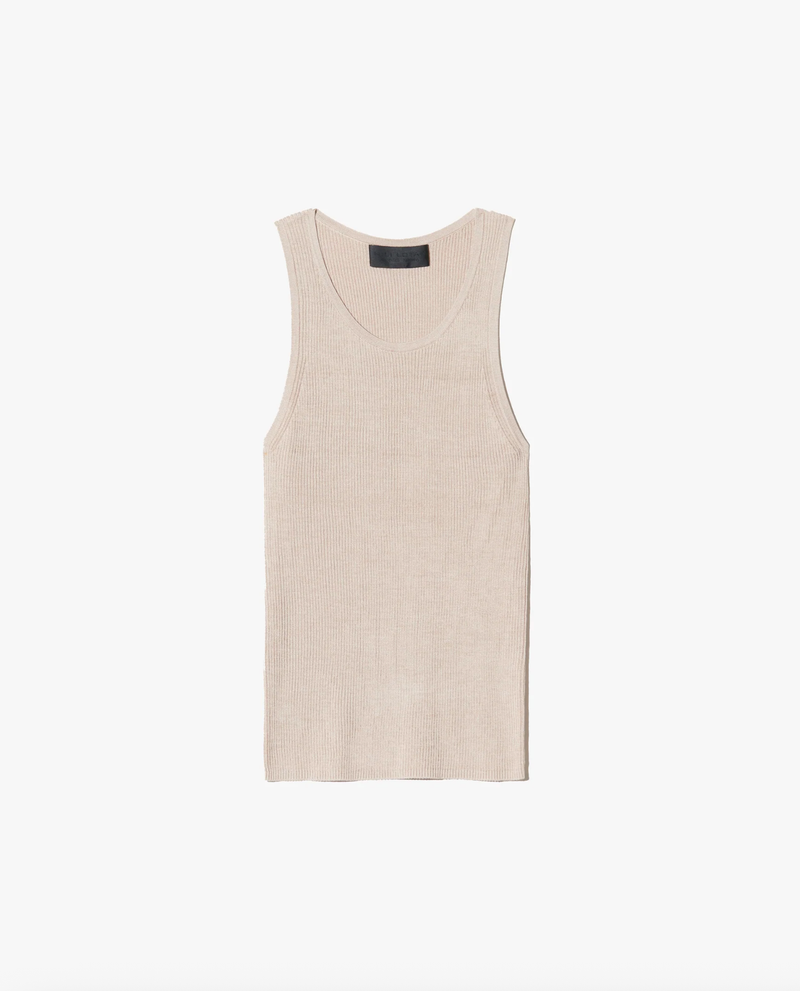 NILI LOTAN Tank Lottie Silk Tank, Stone Soho-Boutique