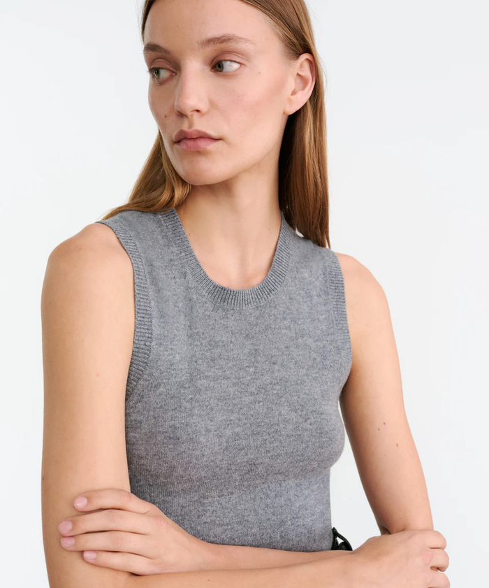 NILI LOTAN tank May Sweater Tank, Medium Grey Melange Soho-Boutique
