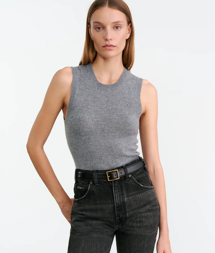 NILI LOTAN tank May Sweater Tank, Medium Grey Melange Soho-Boutique