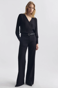 NILI LOTAN Top Mariposa Blouse, Black Soho-Boutique