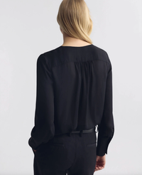 NILI LOTAN Top Mariposa Blouse, Black Soho-Boutique