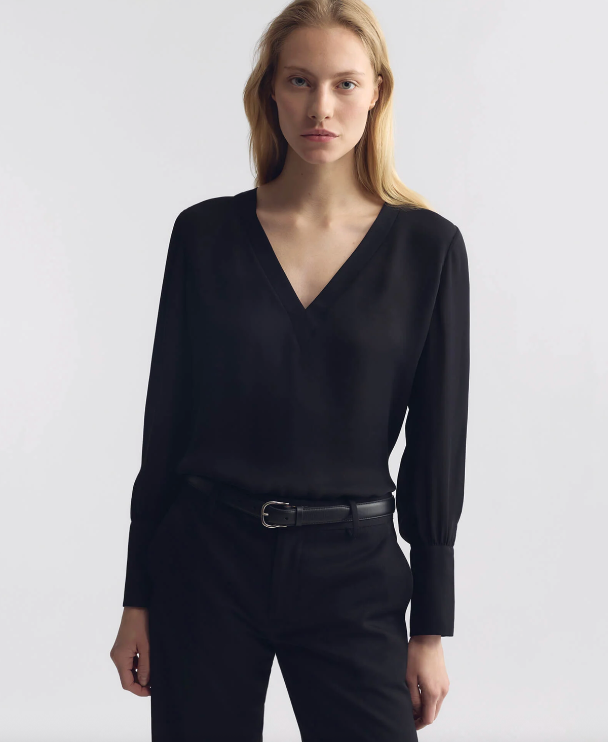 NILI LOTAN Top Mariposa Blouse, Black Soho-Boutique
