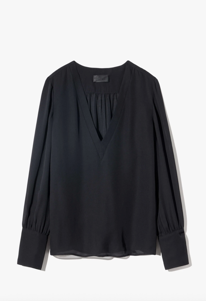 NILI LOTAN Top Mariposa Blouse, Black Soho-Boutique