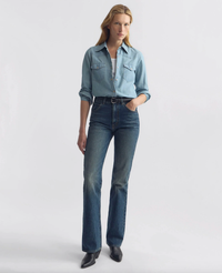 NILI LOTAN Top Travis Chambray Shirt, Indigo Chambray Soho-Boutique