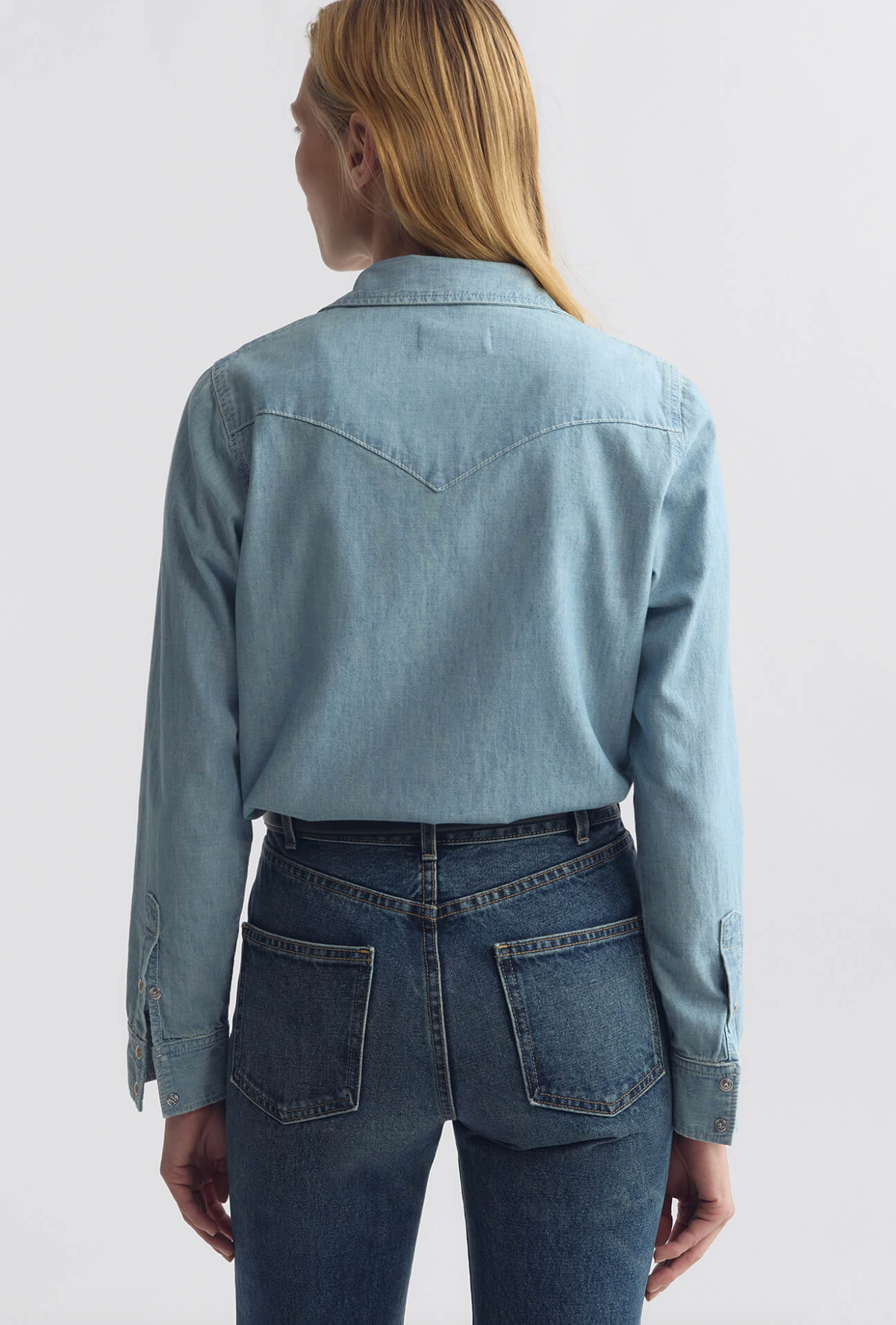 NILI LOTAN Top Travis Chambray Shirt, Indigo Chambray Soho-Boutique