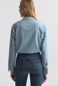 NILI LOTAN Top Travis Chambray Shirt, Indigo Chambray Soho-Boutique