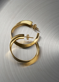 Otiumberg Earrings Twisted Wave Hoops, Gold Plated Soho-Boutique
