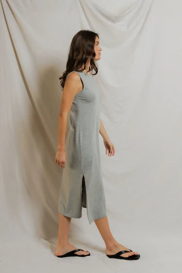 perfectwhitetee Dress Lanell Supima Tank Dress, Heather Grey Soho-Boutique