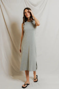 perfectwhitetee Dress Lanell Supima Tank Dress, Heather Grey Soho-Boutique