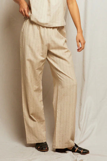perfectwhitetee Pant Georgette Pant, Putty Stripe Soho-Boutique