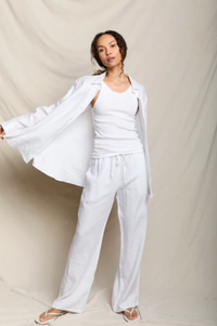 perfectwhitetee Pant Lorana Drawstring Pant, White Soho-Boutique
