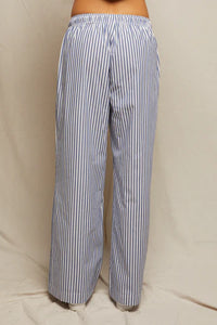perfectwhitetee Pants Andi Poplin Pants, Chambray/Putty Stripe Soho-Boutique
