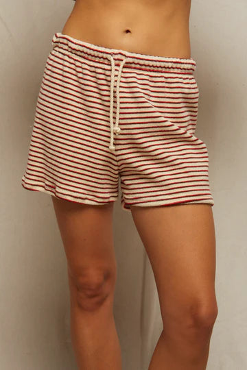 perfectwhitetee Short Jace Terry Stripe Short, Poppy/Chocolate Soho-Boutique