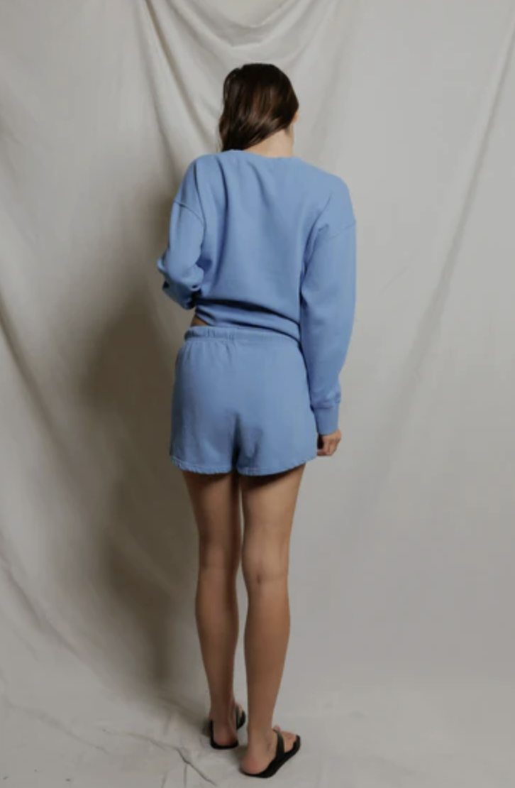 perfectwhitetee Short Layla French Terry Sweat Shorts, Pacific Blue Soho-Boutique