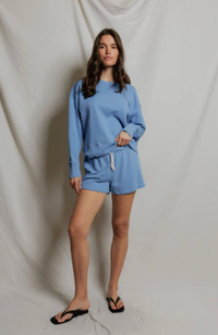 perfectwhitetee Short Layla French Terry Sweat Shorts, Pacific Blue Soho-Boutique