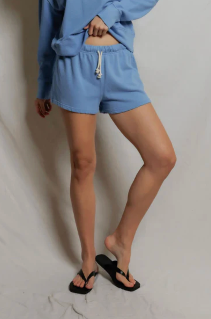 perfectwhitetee Short Layla French Terry Sweat Shorts, Pacific Blue Soho-Boutique