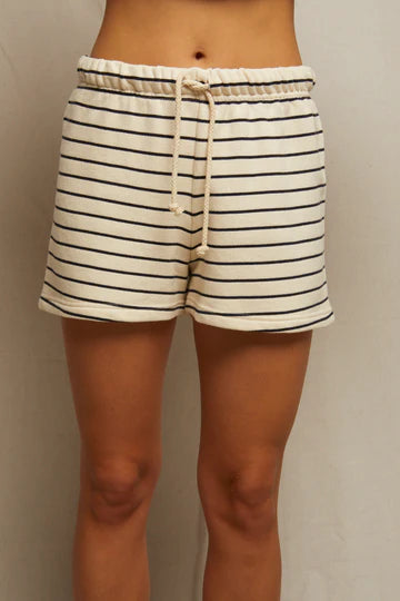 perfectwhitetee Shorts Bennie Short, Navy/Natural Stripe Soho-Boutique