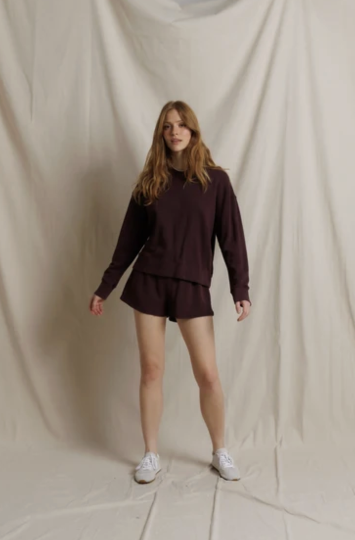 perfectwhitetee Shorts Layla French Terry Sweat Shorts, Cherry Lacquer Soho-Boutique