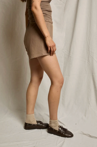 perfectwhitetee Shorts Layla French Terry Sweat Shorts, Mocha Soho-Boutique