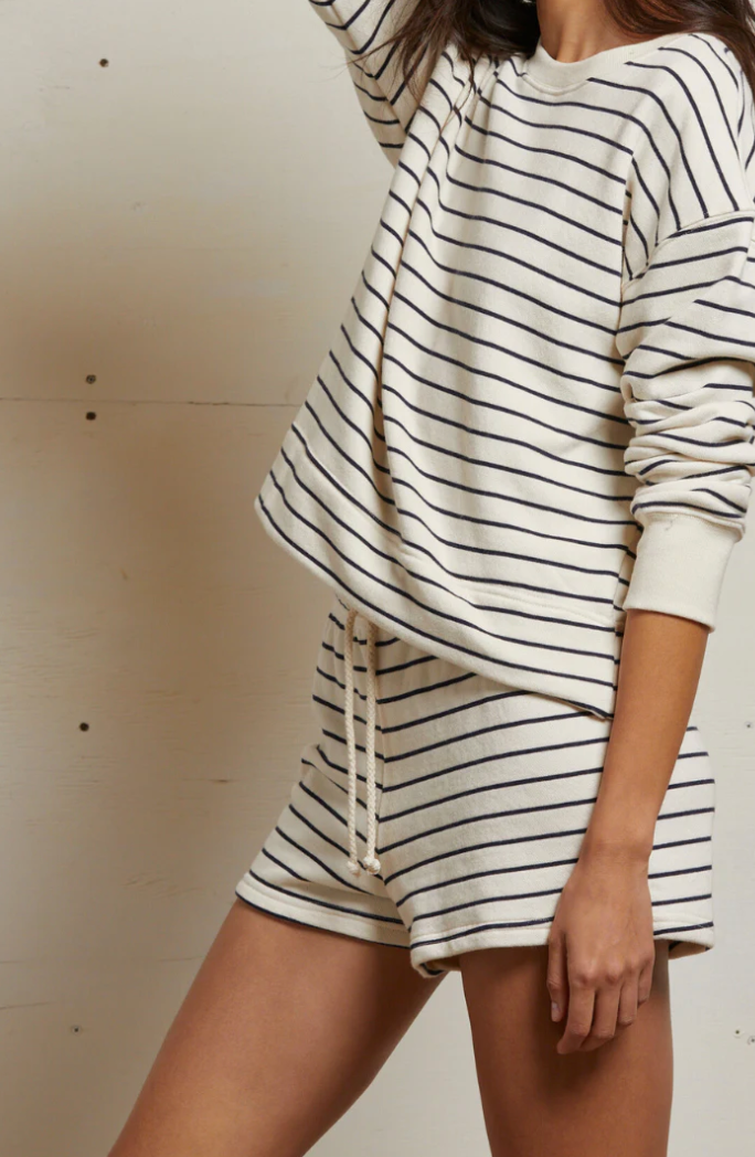 perfectwhitetee Shorts Layla Shorts, Natural/Night Stripe Soho-Boutique