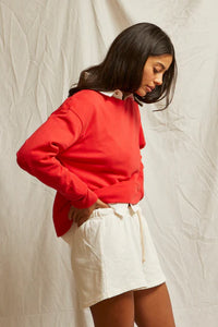 perfectwhitetee Shorts Layla Sweat Shorts, Bright Ivory Soho-Boutique