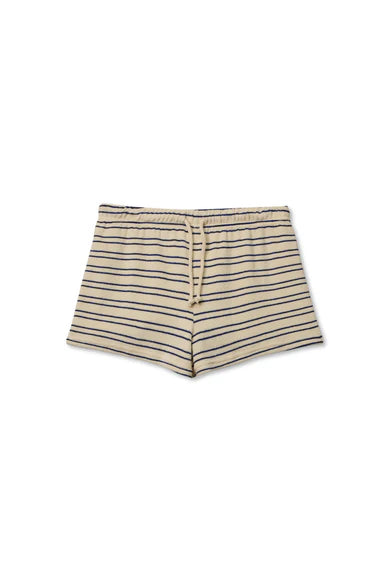 perfectwhitetee Shorts Summer Sweat Short, Cobalt/Sugar Stripe Soho-Boutique