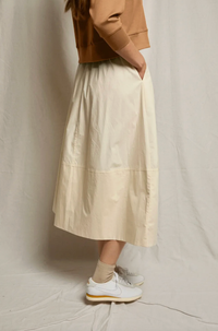 perfectwhitetee Skirt Minka Cotton Poplin Skirt, Sugar Soho-Boutique