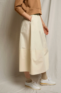 perfectwhitetee Skirt Minka Cotton Poplin Skirt, Sugar Soho-Boutique