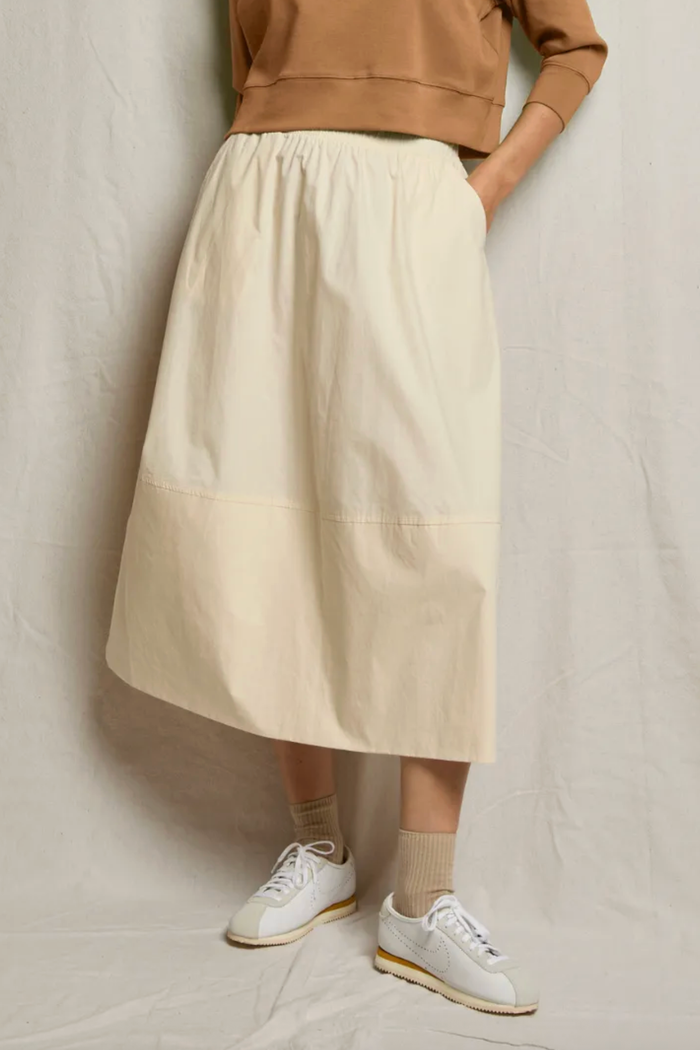 perfectwhitetee Skirt Minka Cotton Poplin Skirt, Sugar Soho-Boutique