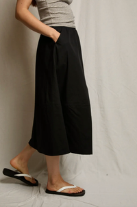 perfectwhitetee Skirt Minka Cotton Poplin Skirt, True Black Soho-Boutique