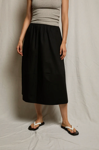 perfectwhitetee Skirt Minka Cotton Poplin Skirt, True Black Soho-Boutique