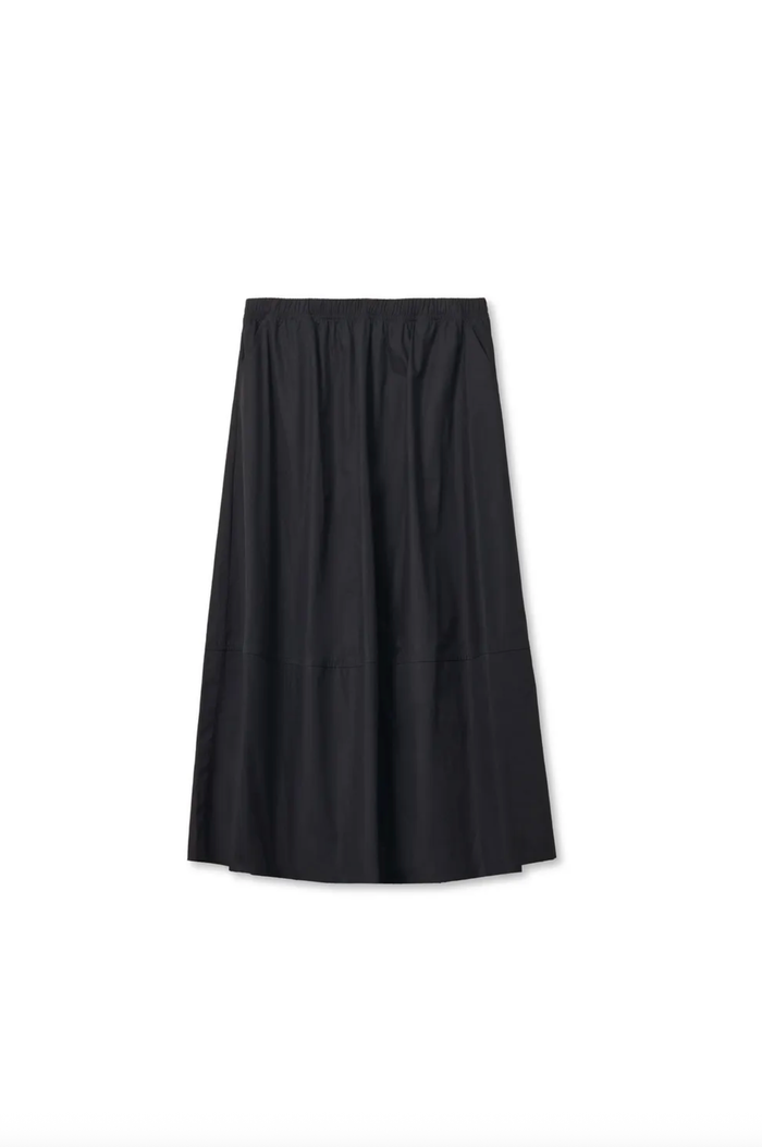 perfectwhitetee Skirt Minka Cotton Poplin Skirt, True Black Soho-Boutique