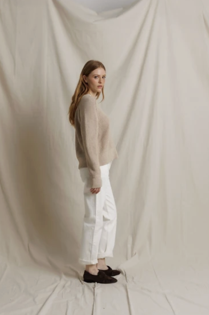 perfectwhitetee Sweater Alexa Cotton Cashmere Pullover, Ochre Soho-Boutique