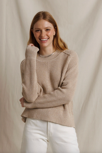 perfectwhitetee Sweater Alexa Cotton Cashmere Pullover, Ochre Soho-Boutique