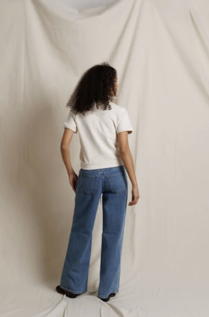 perfectwhitetee Sweater Cleo French Terry Short Sleeve, Sugar Soho-Boutique