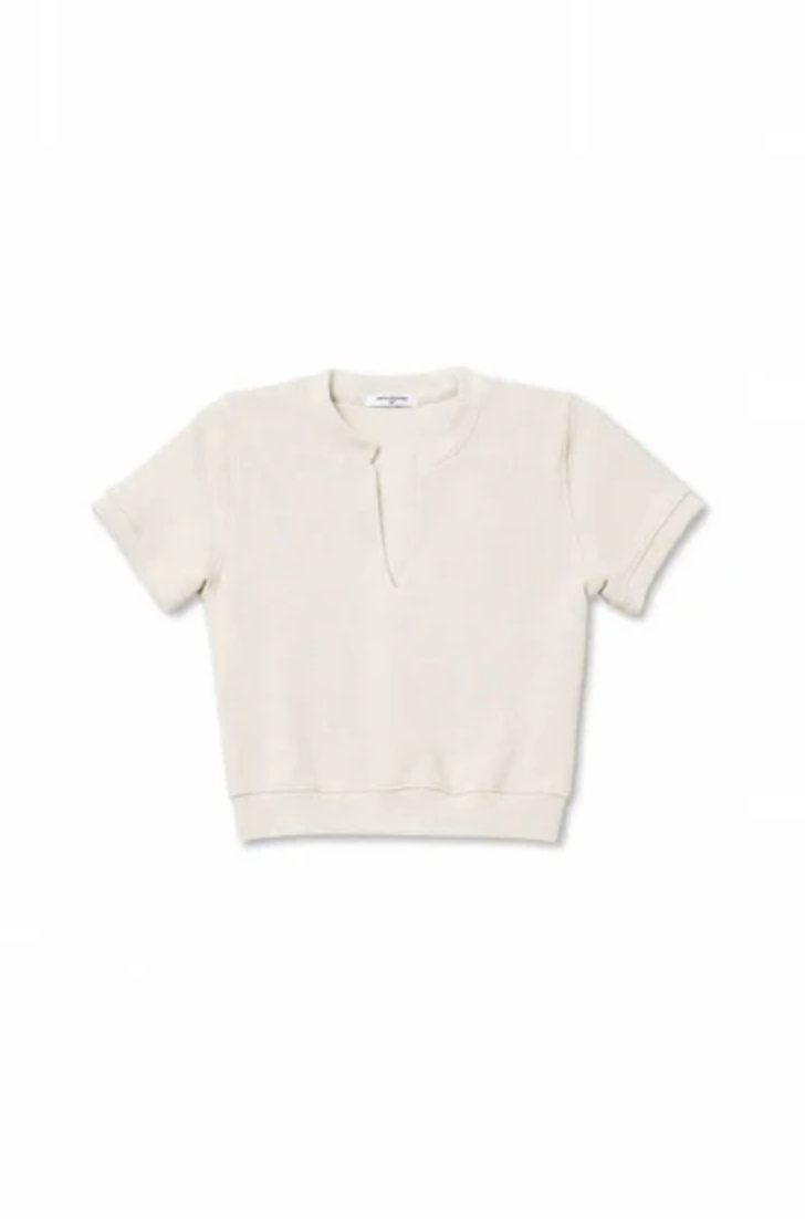 perfectwhitetee Sweater Cleo French Terry Short Sleeve, Sugar Soho-Boutique