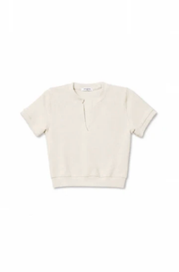 perfectwhitetee Sweater Cleo French Terry Short Sleeve, Sugar Soho-Boutique
