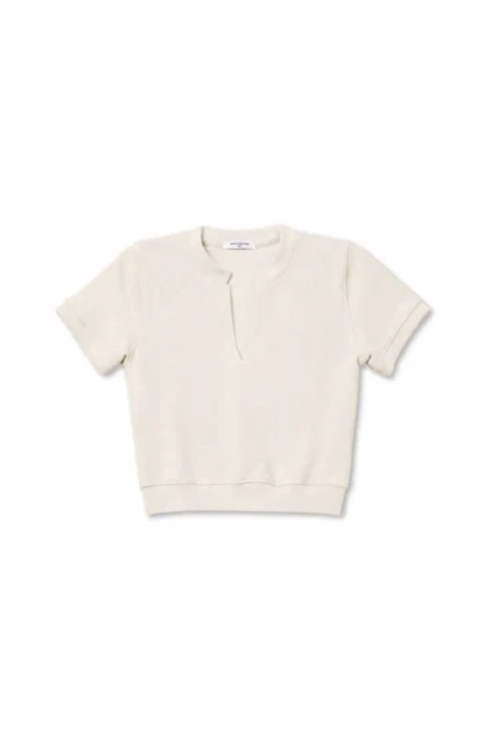 perfectwhitetee Sweater Cleo French Terry Short Sleeve, Sugar Soho-Boutique