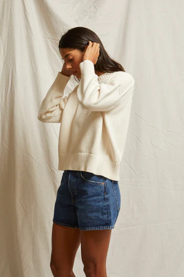 perfectwhitetee Sweater Janet Sweater, Bright Ivory Soho-Boutique