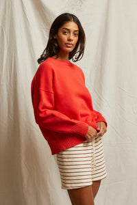 perfectwhitetee Sweater Janet Sweater, Poppy Red Soho-Boutique
