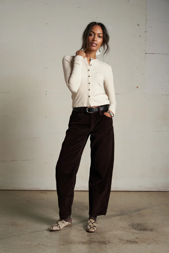 perfectwhitetee sweater Maureen Rib Cardigan, Sugar Soho-Boutique