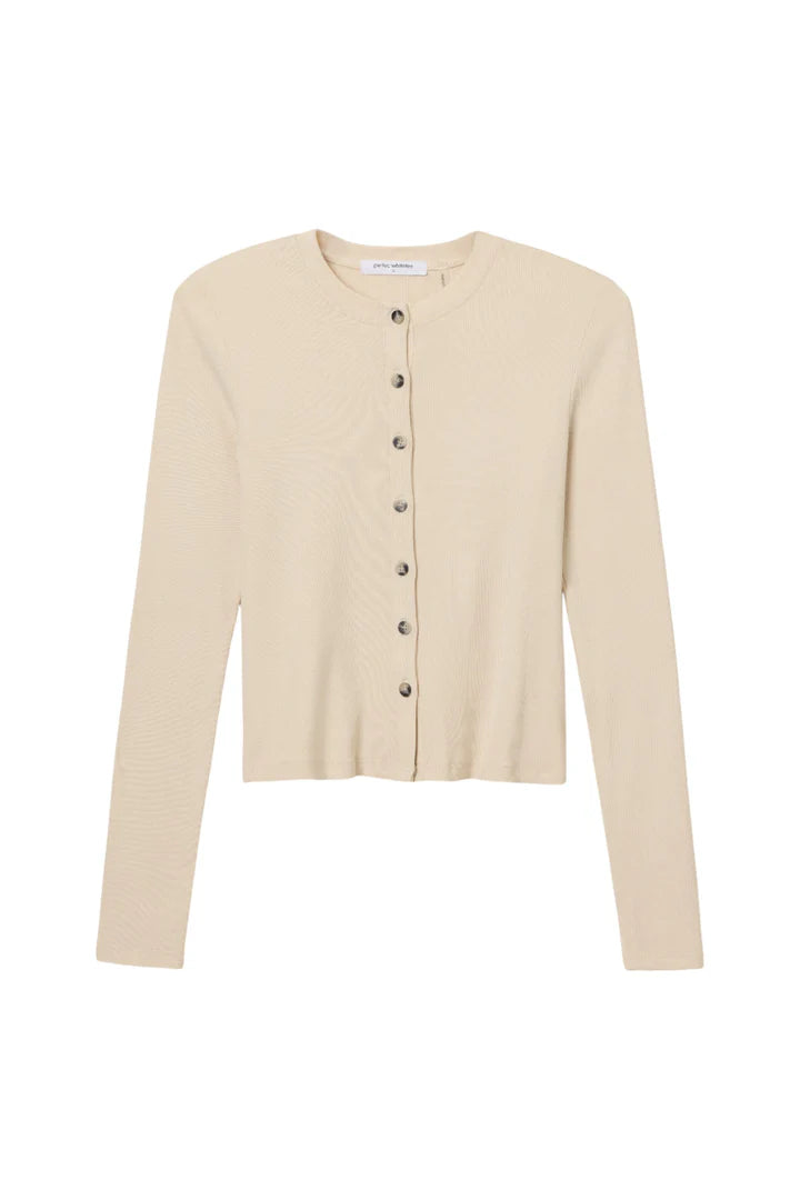 perfectwhitetee sweater Maureen Rib Cardigan, Sugar Soho-Boutique