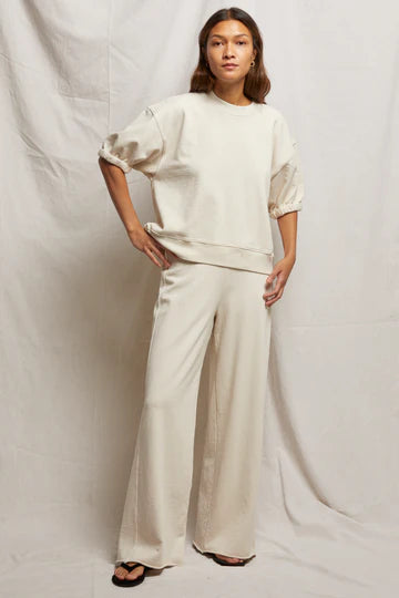 perfectwhitetee Sweatpants Amber Wide Leg Sweatpant, Sugar Soho-Boutique