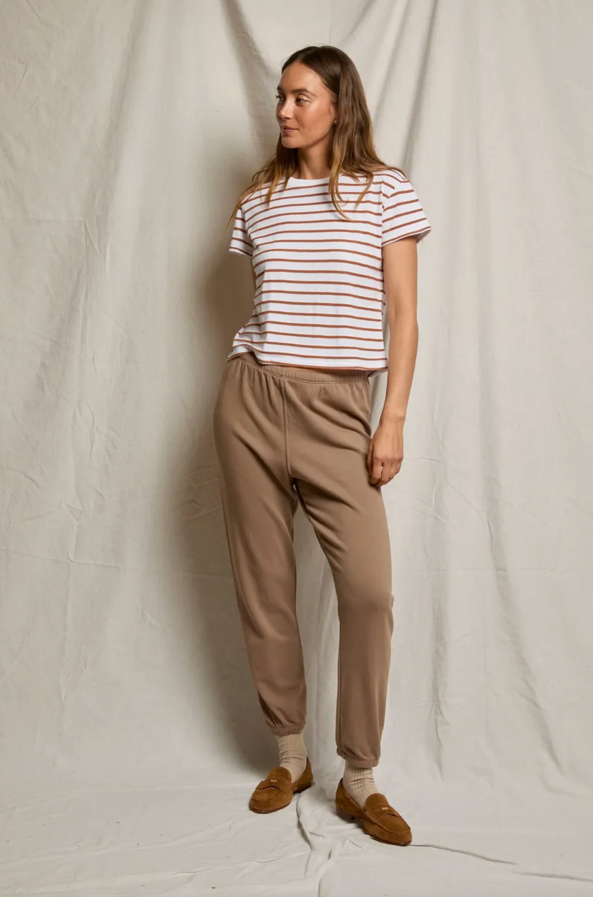 perfectwhitetee Sweatpants Johnny French Terry Easy Sweatpant, Mocha Soho-Boutique