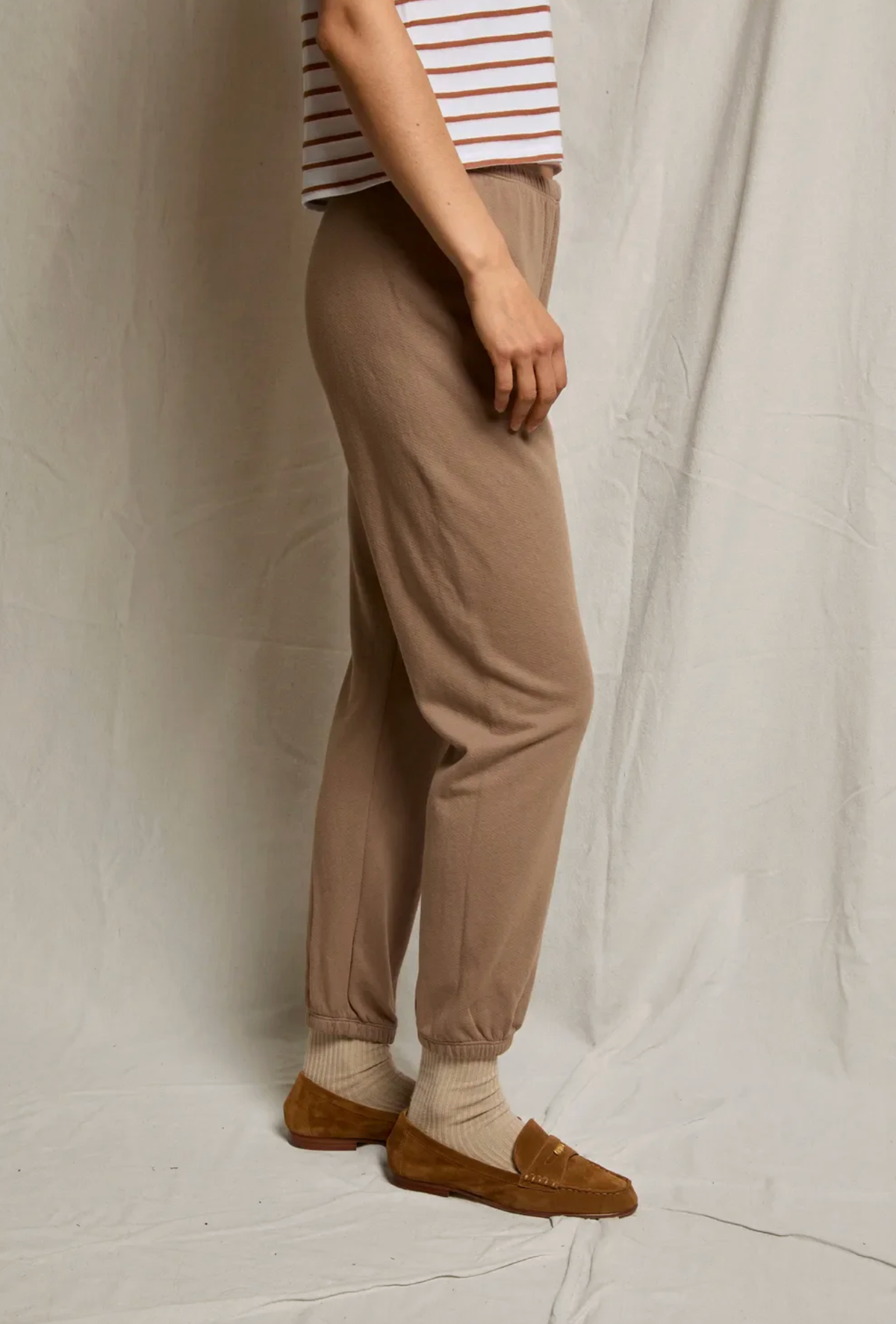 perfectwhitetee Sweatpants Johnny French Terry Easy Sweatpant, Mocha Soho-Boutique