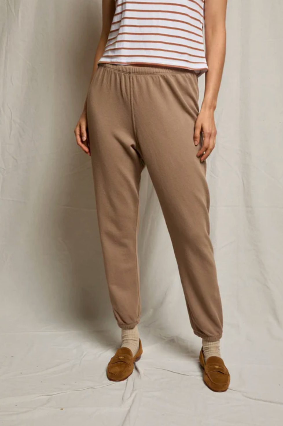 perfectwhitetee Sweatpants Johnny French Terry Easy Sweatpant, Mocha Soho-Boutique